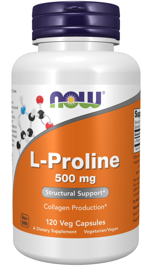 NOW Foods L-Proline 500 mg 120 veg capsules