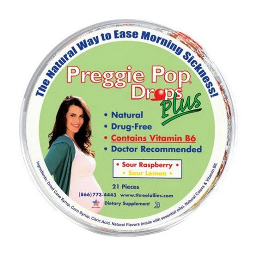 Three Lollies Preggie Pop Drops Plus with Vitamin B6 21 count