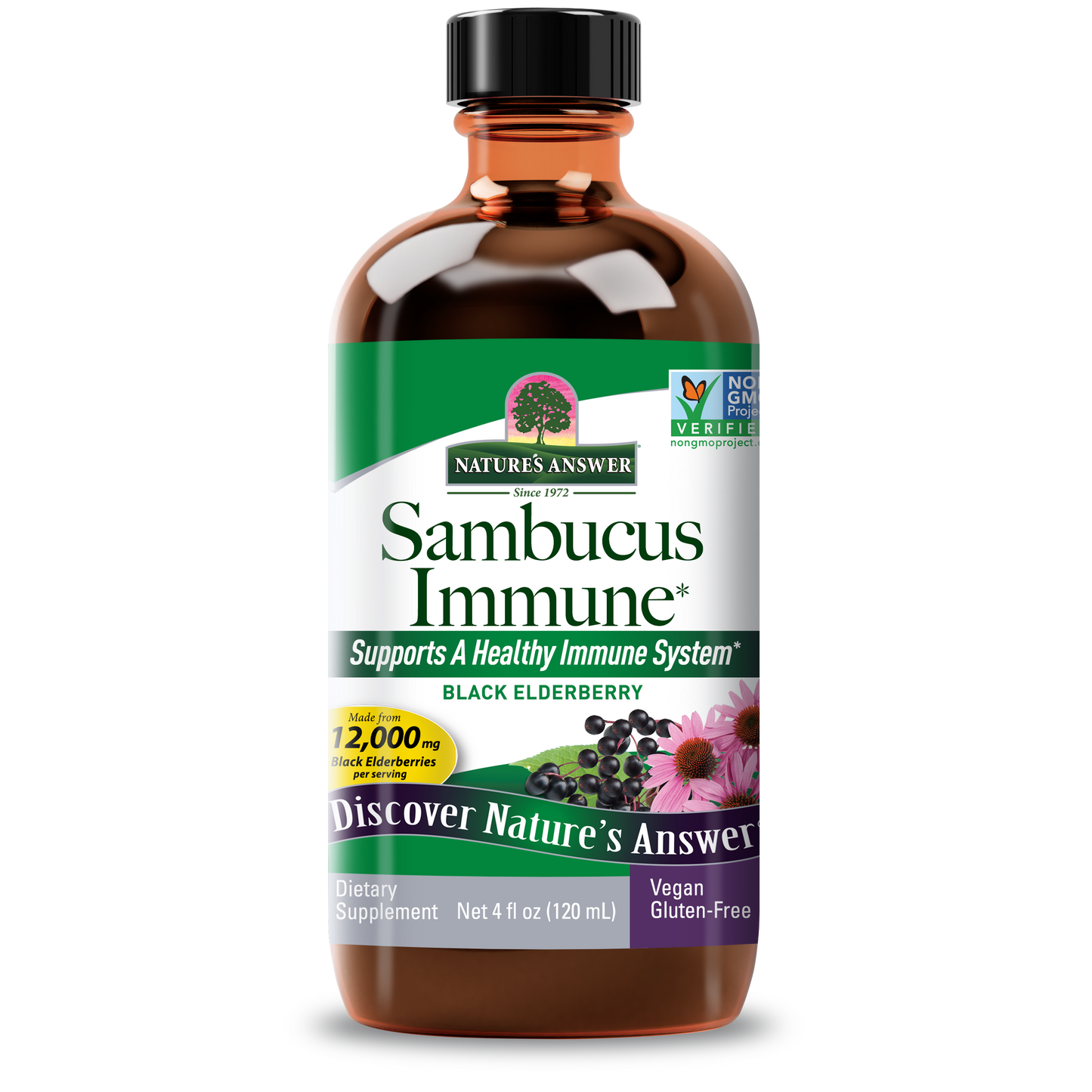 Nature's Answer Sambucus Immune Support Alcohol Free Liquid 8 oz