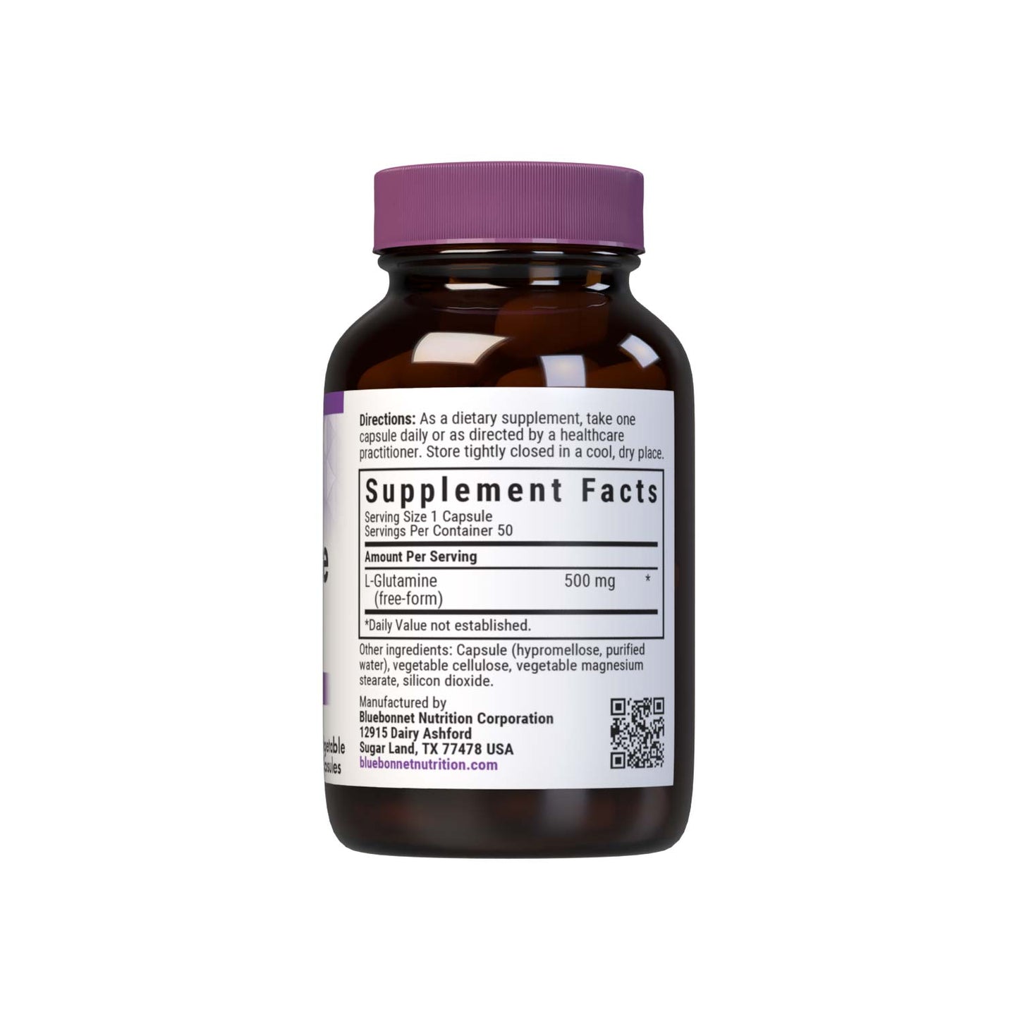 Bluebonnet L-Glutamine 500 mg supplement facts