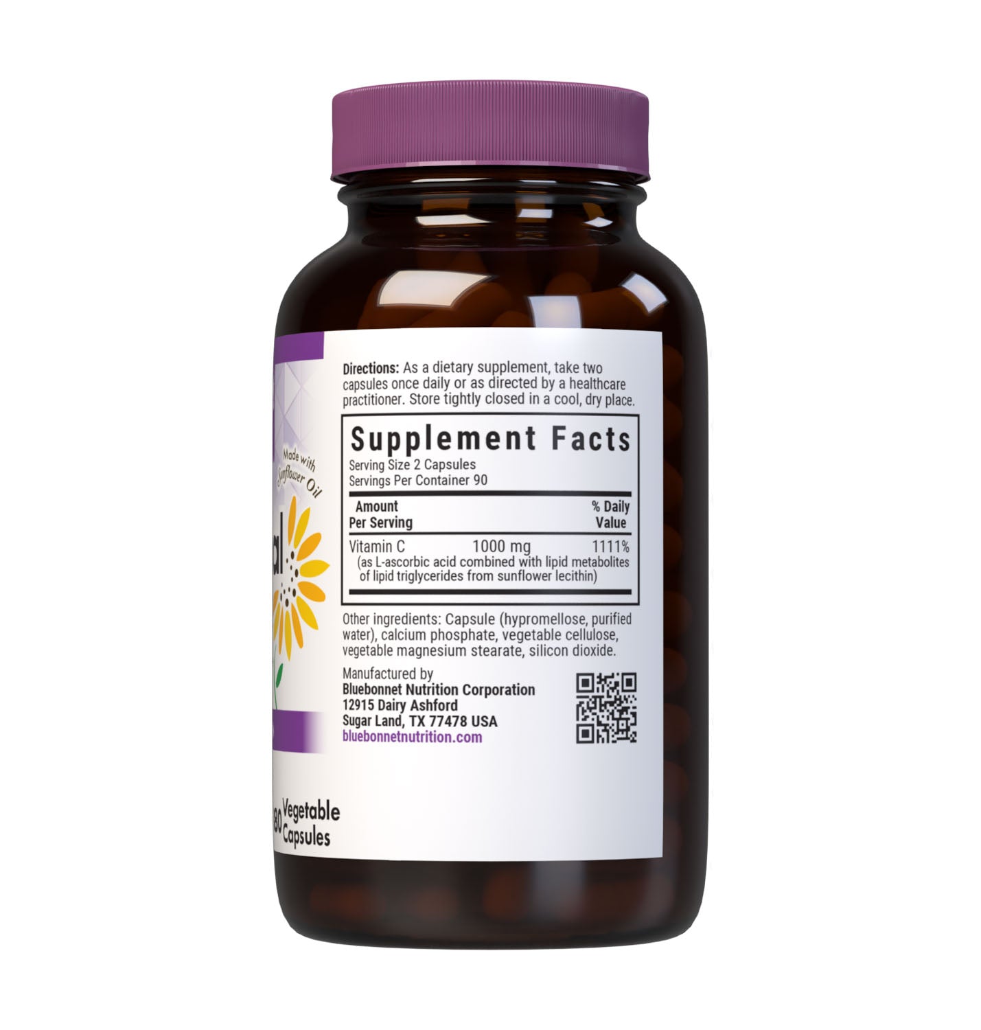 Bluebonnet Liposomal Vitamin C 180 ct supplement facts