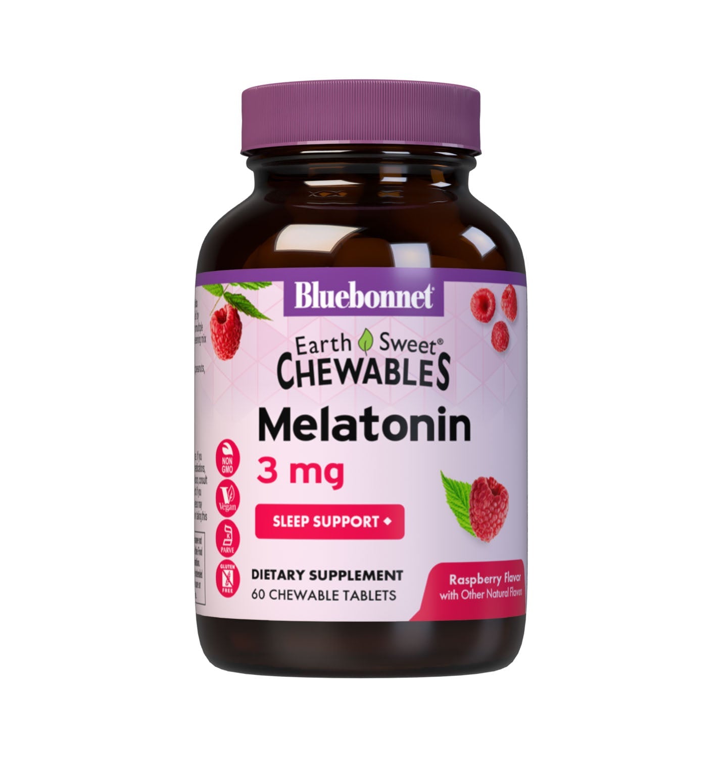 Bluebonnet EarthSweet Chewables Melatonin 3 mg, 60 chewable tablets
