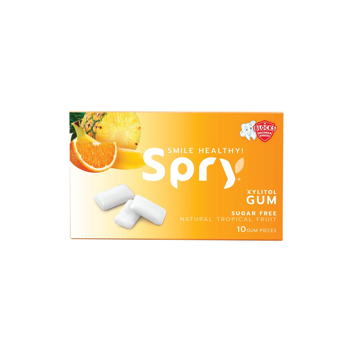 Spry Natural Fruit Xylitol Gum blister pack