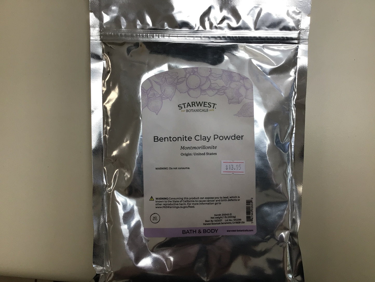 Starwest Bentonite Clay Powder - 1lb