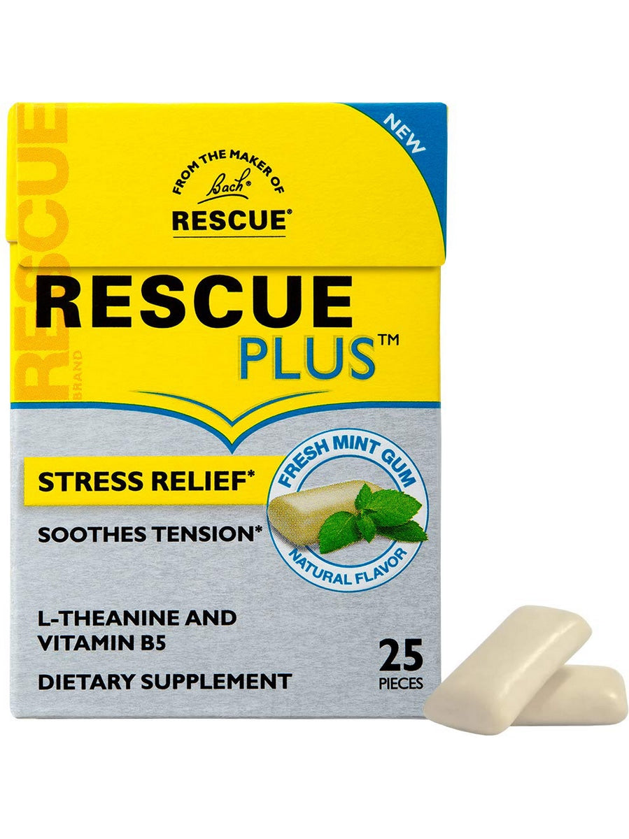 Bach RESCUE Plus Stress Relief Gum Fresh Mint 25 pieces