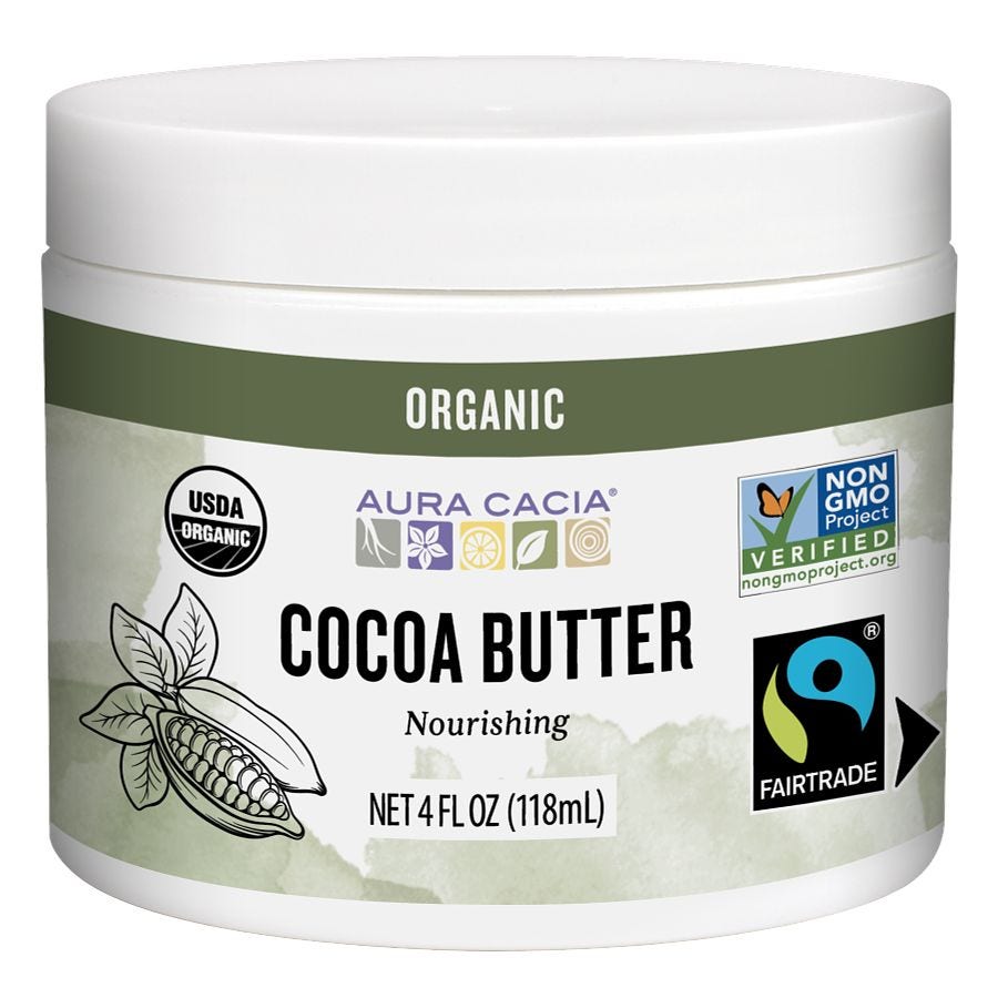 Aura Cacia Organic Cocoa Butter 4 oz front