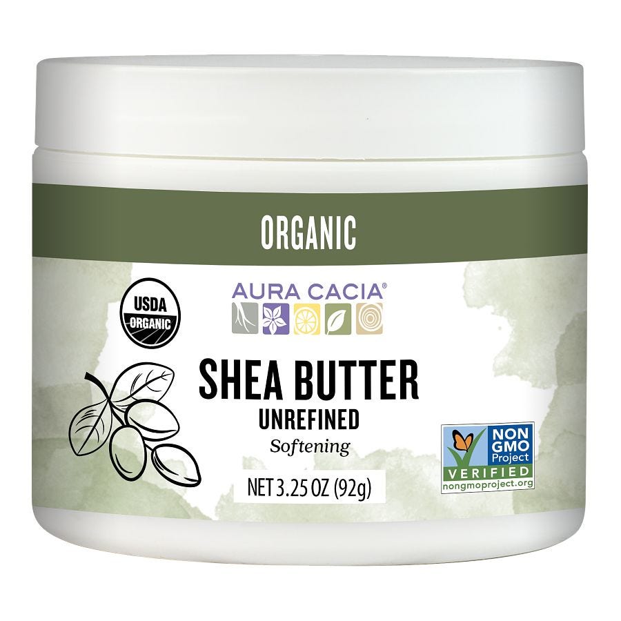 Aura Cacia Organic Unrefined Shea Butter 3.25 oz front