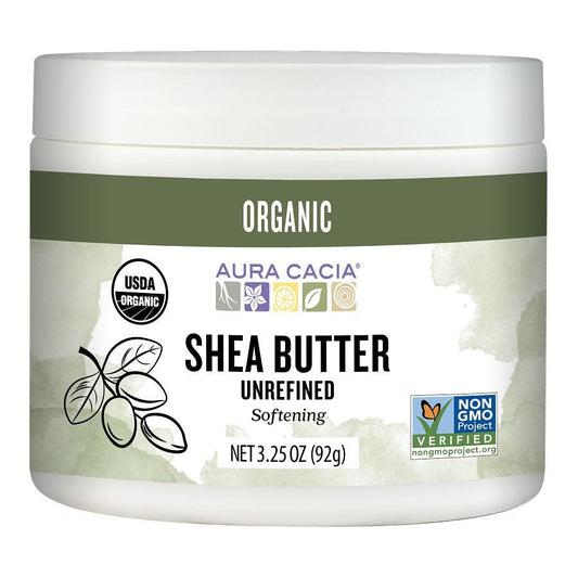 Aura Cacia Organic Unrefined Shea Butter 3.25 oz front