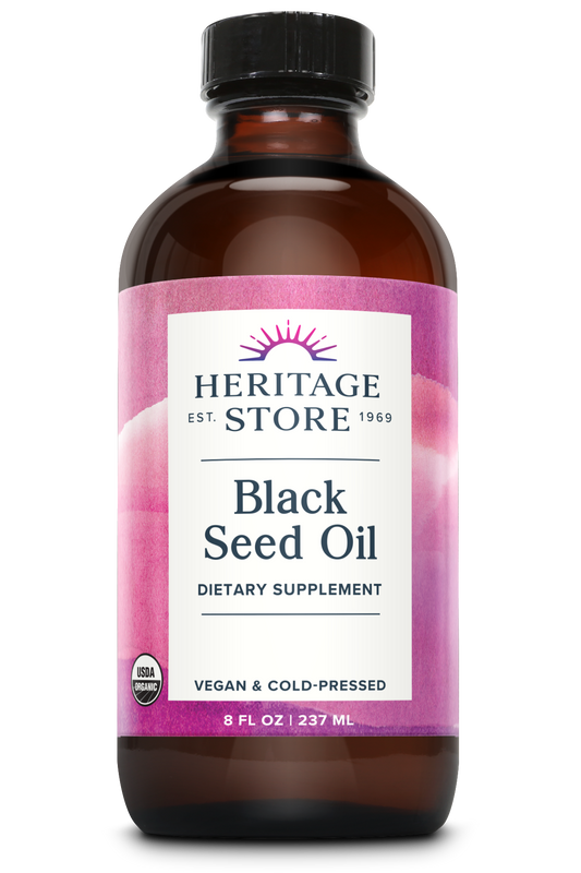 Heritage Store Organic Black Seed Oil 8 oz