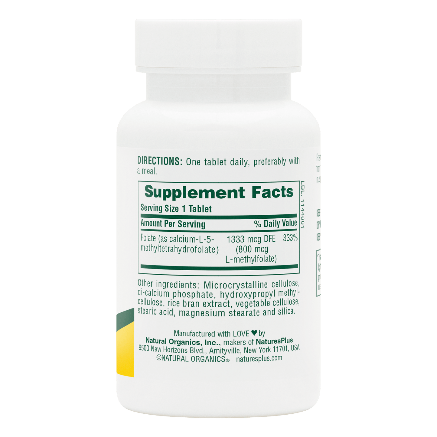 Folic Acid 800 mcg supplement facts
