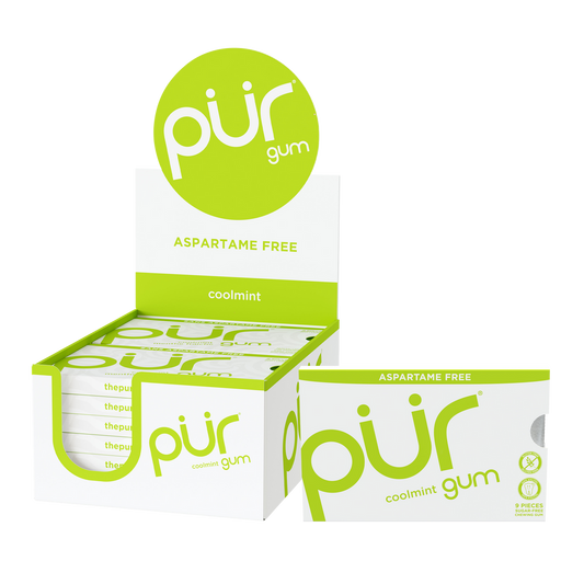 PUR Coolmint Sugar-Free Gum 9-piece blister pack