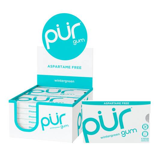 PUR Wintergreen Sugar-Free Gum 9-piece blister pack