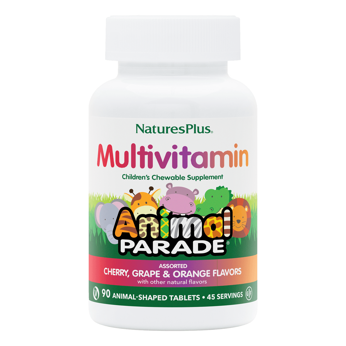 Nature's Plus Animal Parade Children's Chewable Multivitamin Assorted 90 tablets bottle