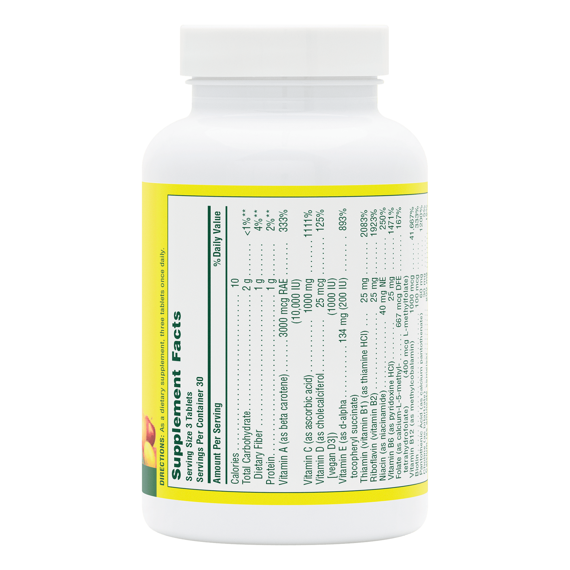 Source of Life 90 tablets multivitamin supplement facts