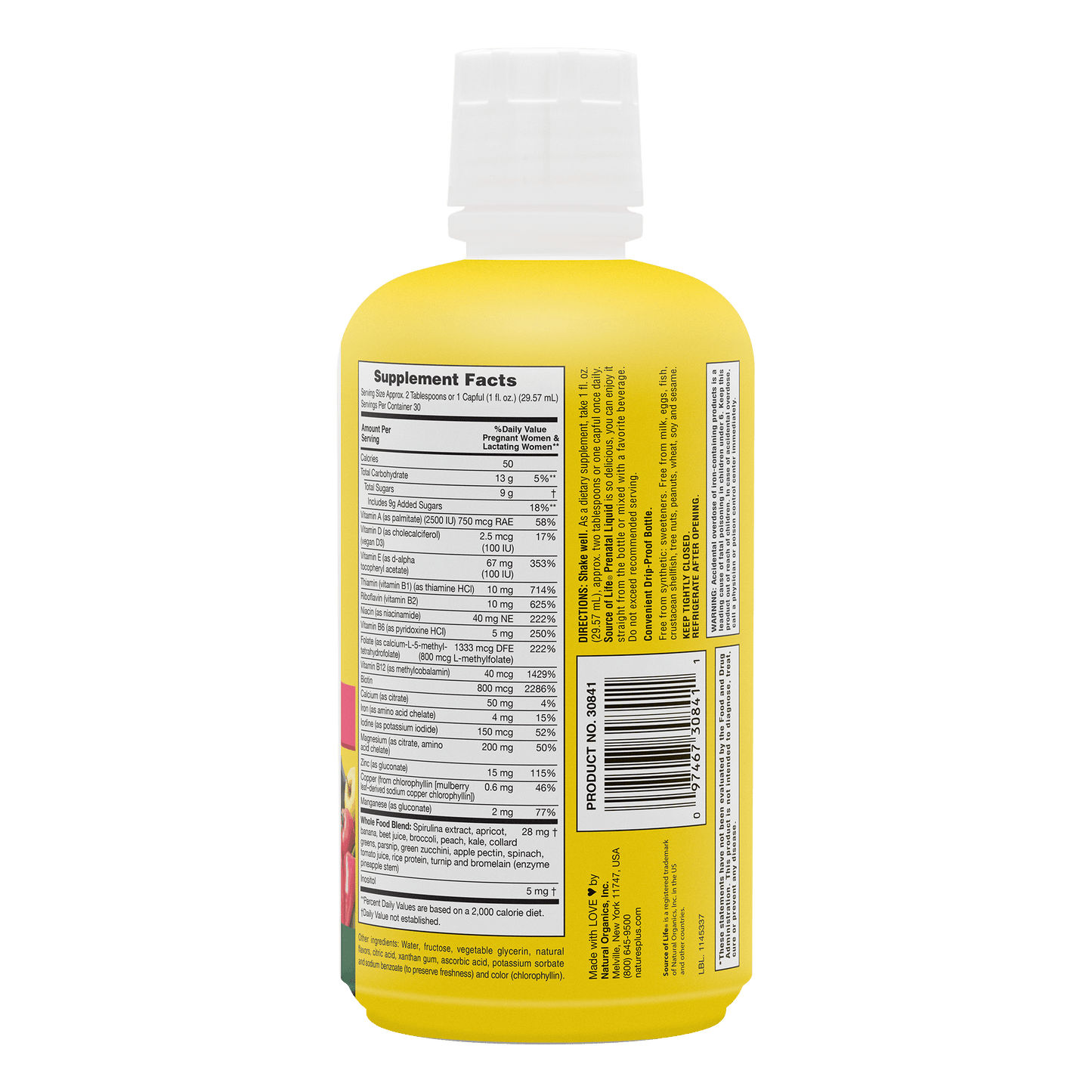 Source of Life Prenatal Liquid supplement facts
