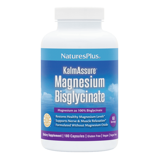 NaturesPlus KalmAssure Magnesium Bisglycinate Capsules 180 count