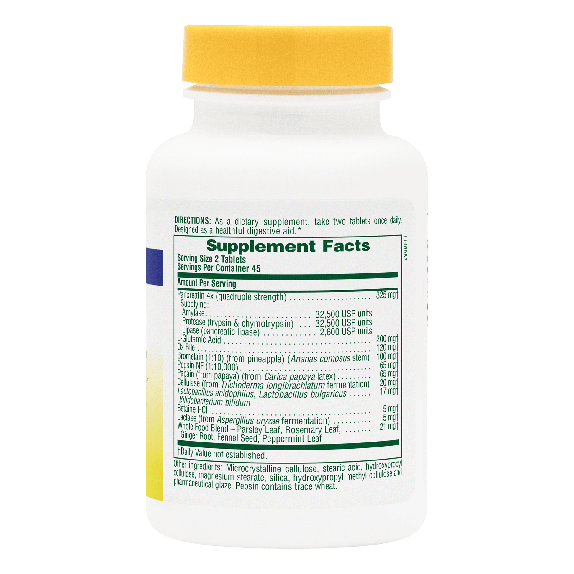 Ultra-Zyme digestive enzyme tablets supplement facts