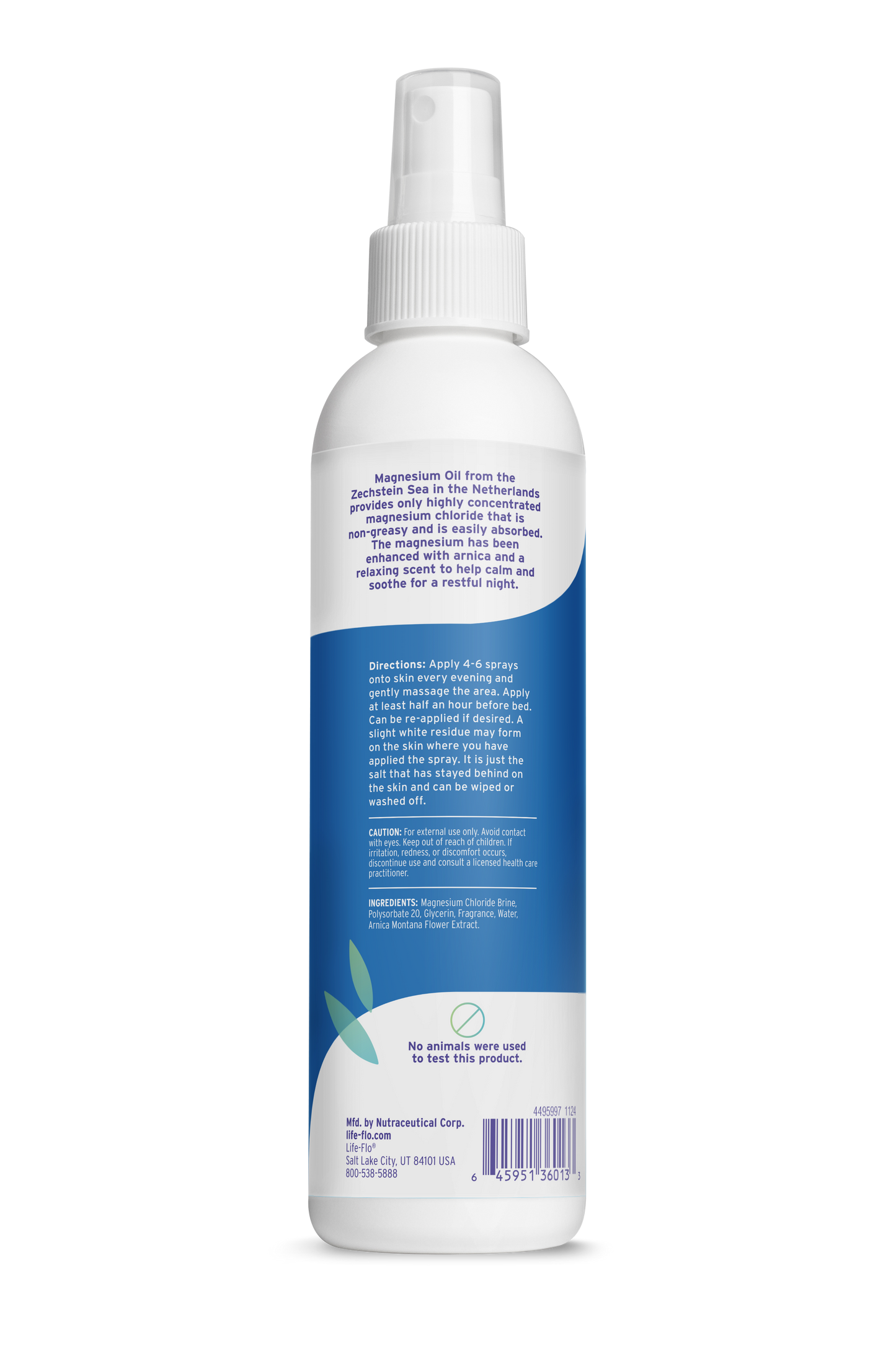 Life-flo Magnesium Oil Night Spray label
