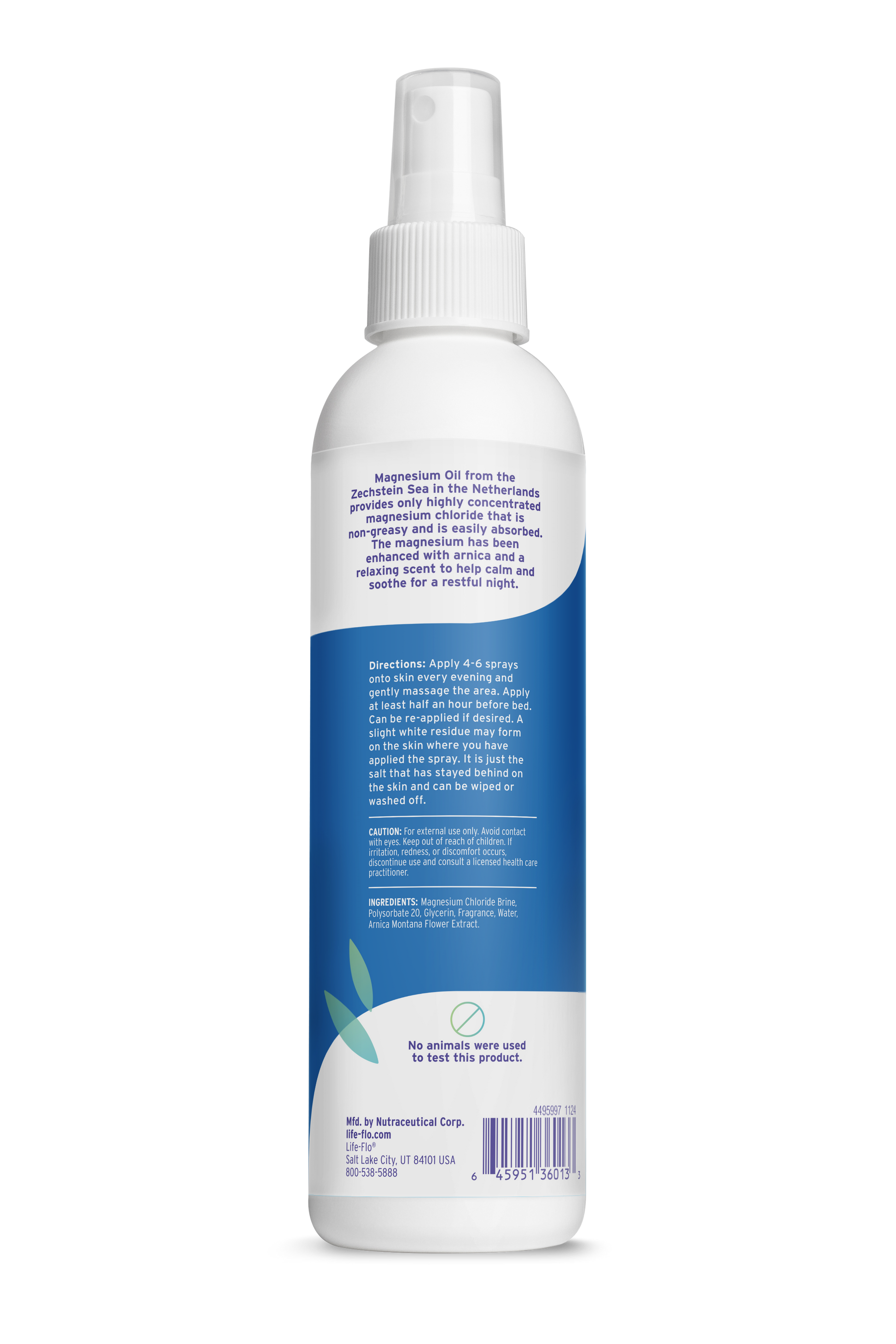 Life-flo Magnesium Oil Night Spray label