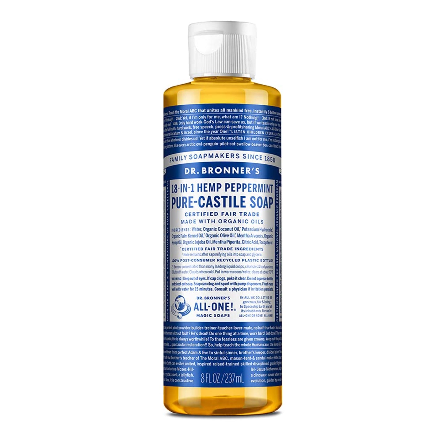 Dr. Bronner's 18-in-1 Peppermint Castile 8 oz