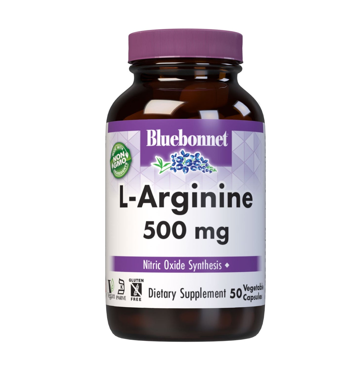 Bluebonnet L-Arginine 500 mg front label