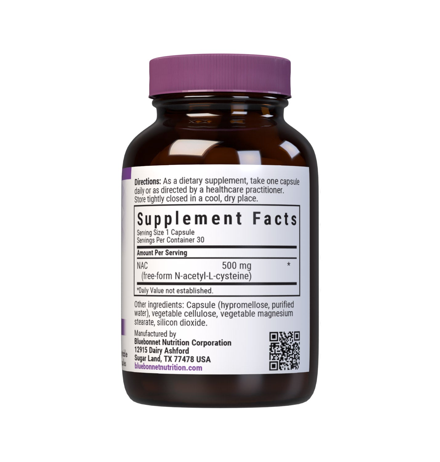 Bluebonnet NAC 500 mg supplement facts