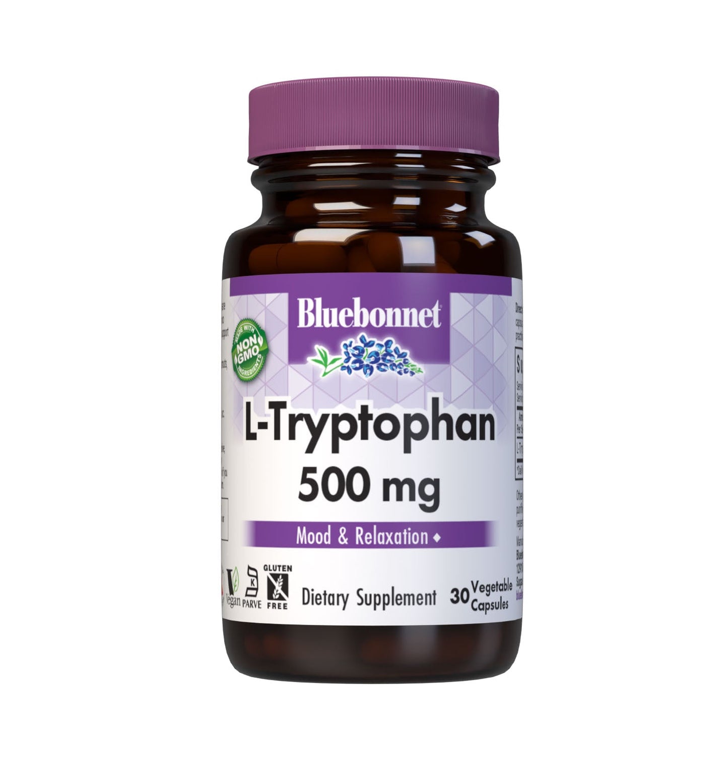 Bluebonnet L-Tryptophan 500 mg front label