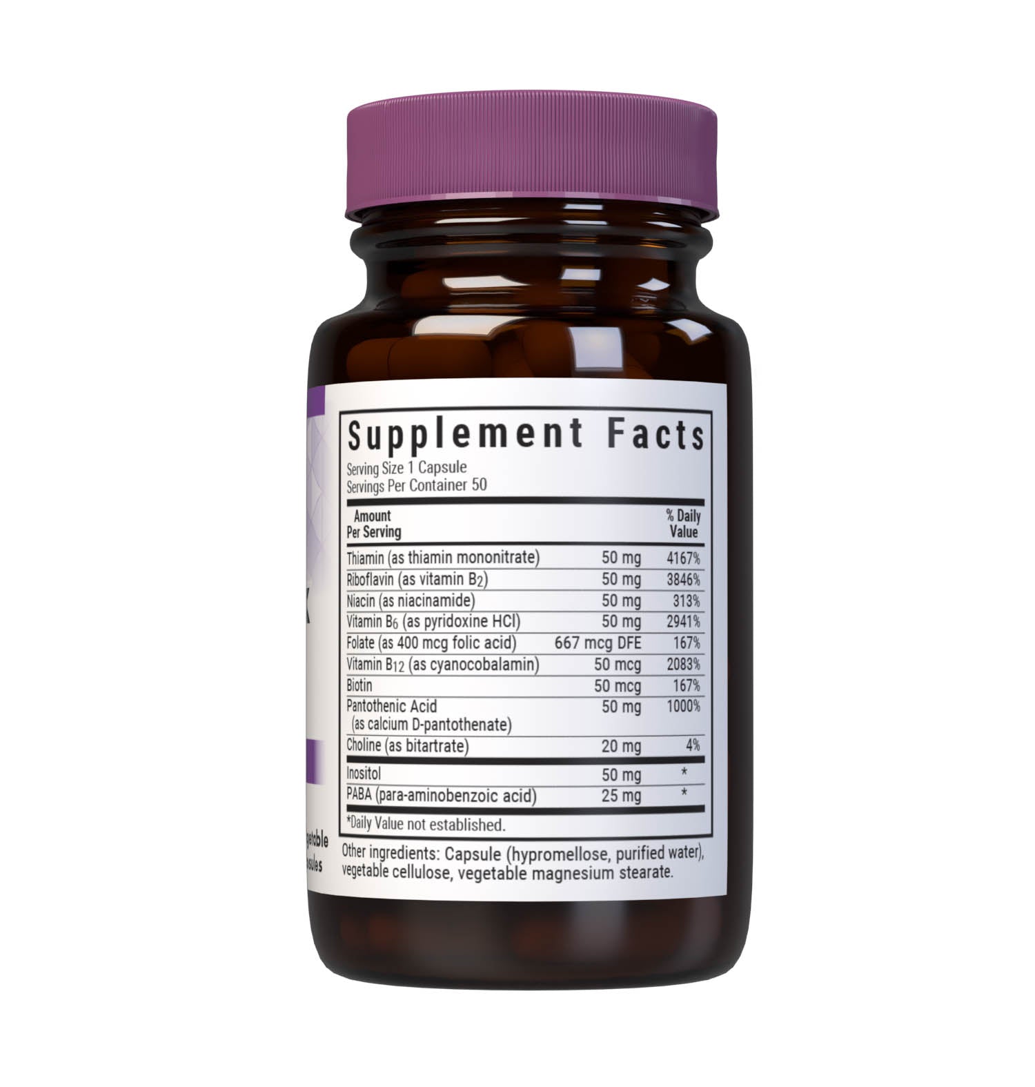 Bluebonnet B-Complex 50 supplement facts