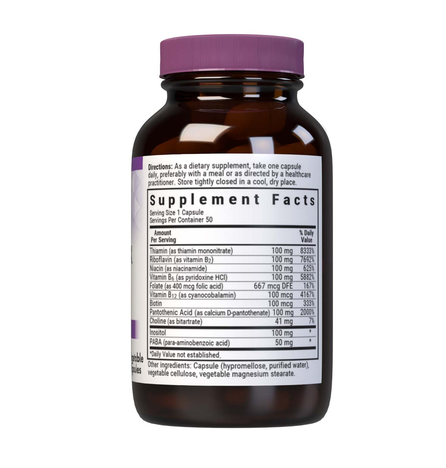 Bluebonnet B-Complex 100 supplement facts