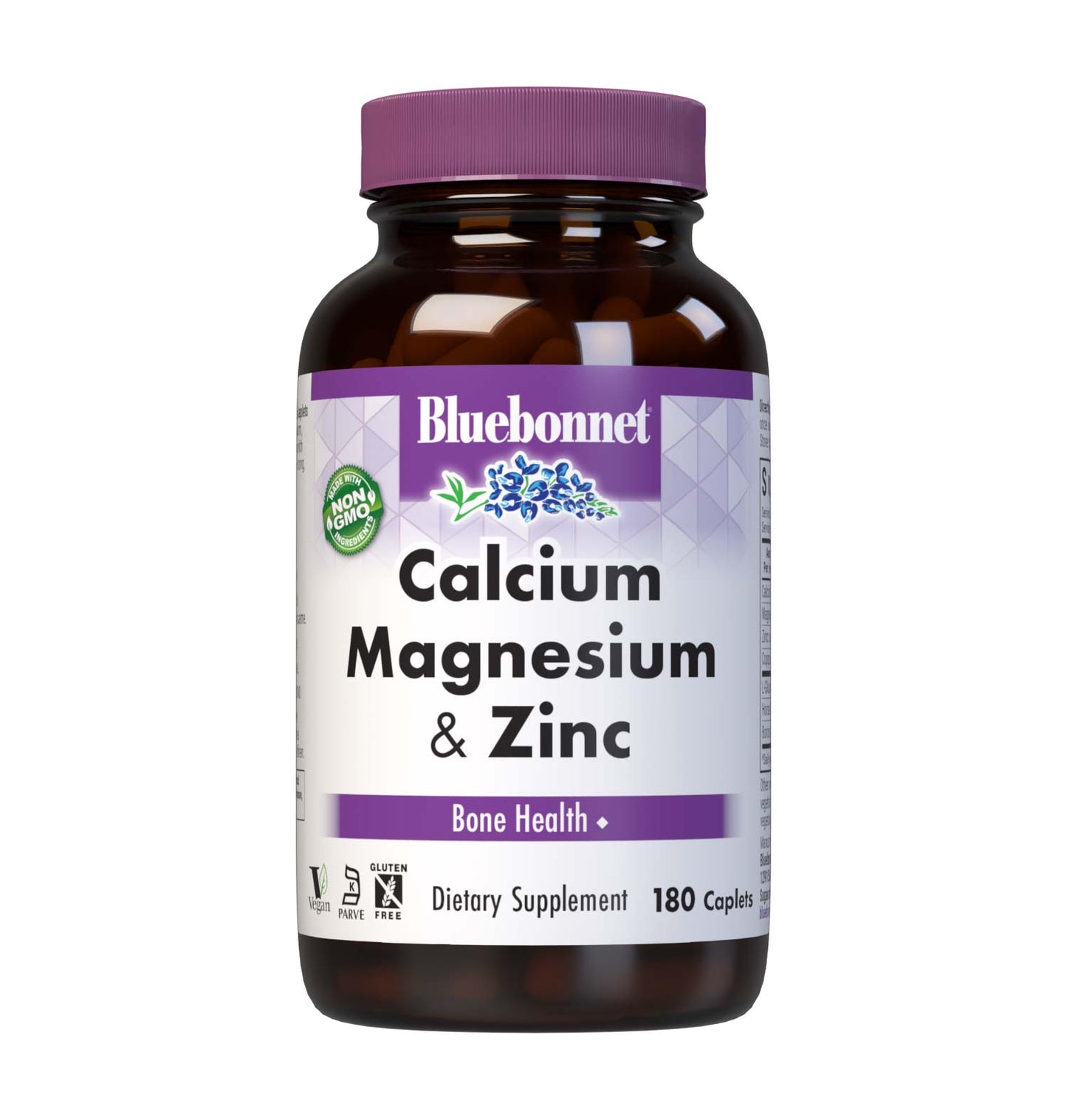 Bluebonnet Calcium Magnesium & Zinc 180 ct front label