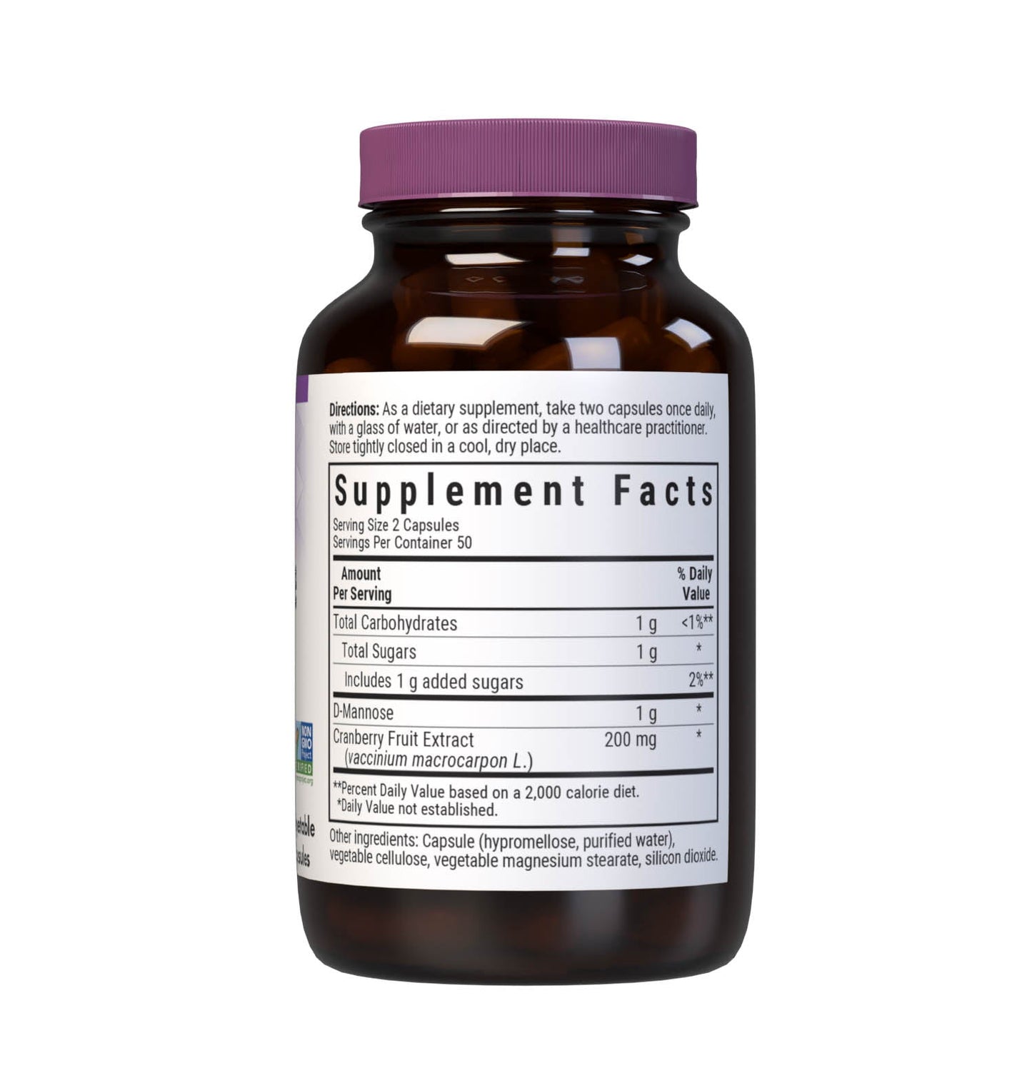 Bluebonnet D-Mannose & Cranberry supplement facts