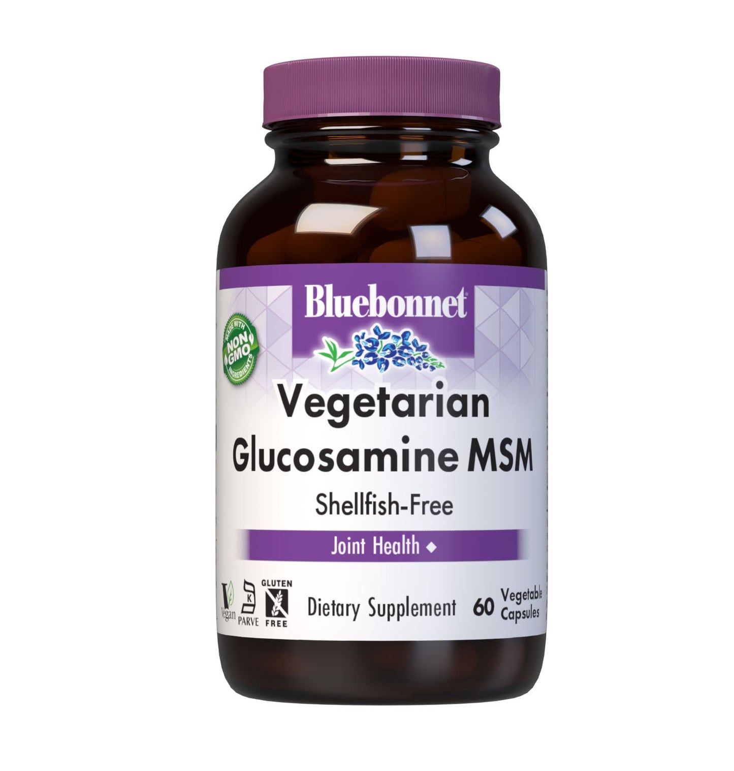 Bluebonnet Vegetarian Glucosamine MSM 60 ct front label