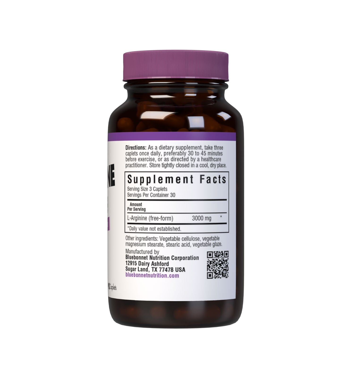 Bluebonnet L-Arginine 1000 mg supplement facts