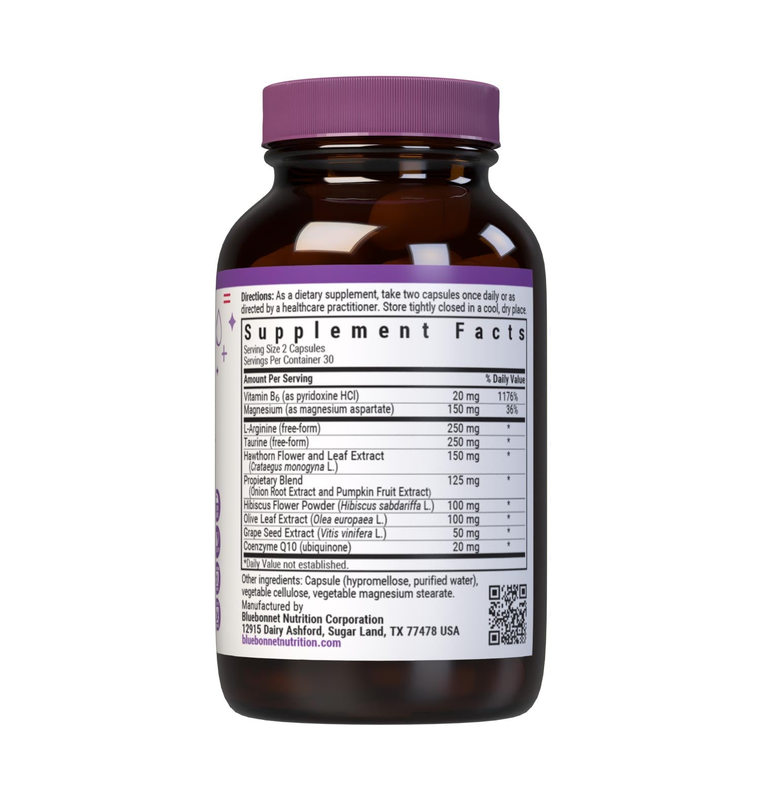 Bluebonnet Blood Pressure Support supplement facts