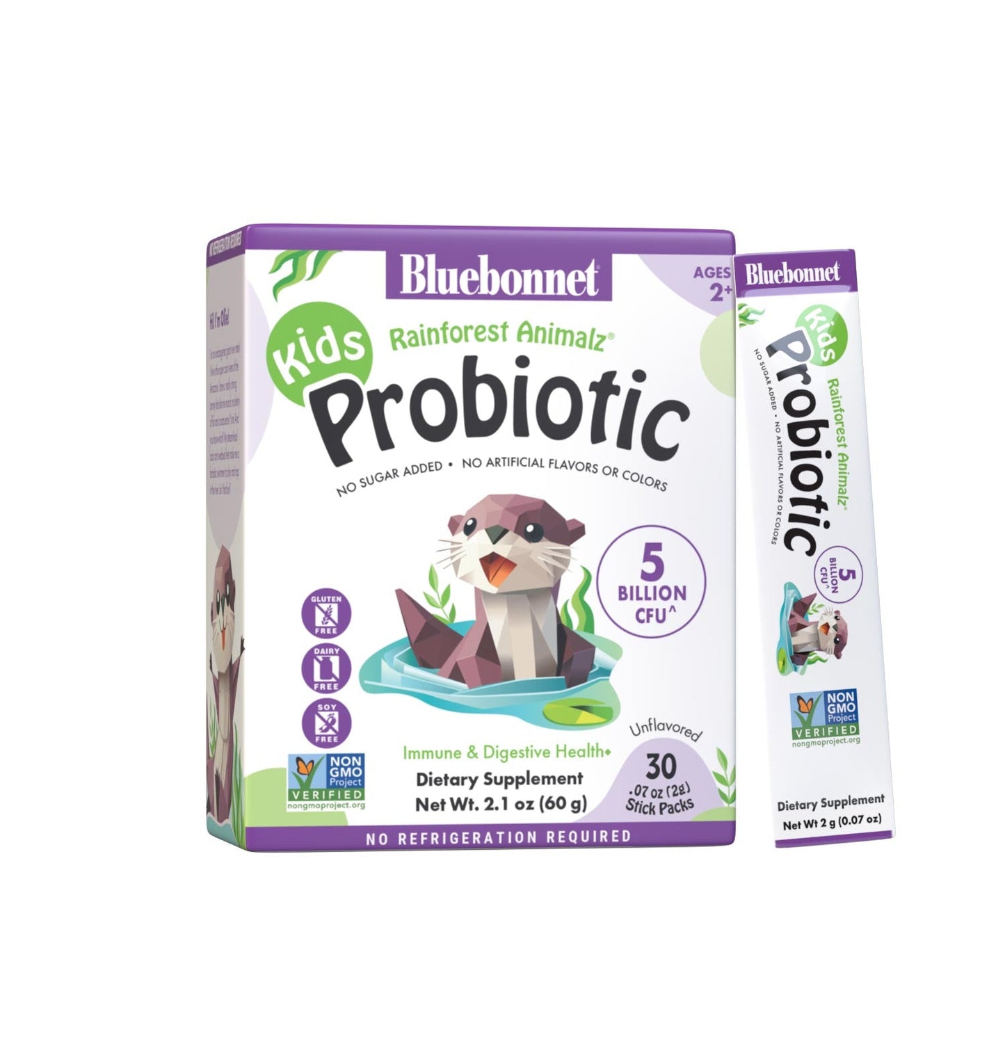 Bluebonnet Rainforest Animalz Kids Probiotic box and stick pack