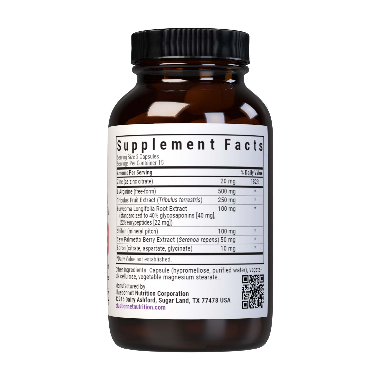 Bluebonnet Intimate Essentials For Him Testosterone supplement facts
