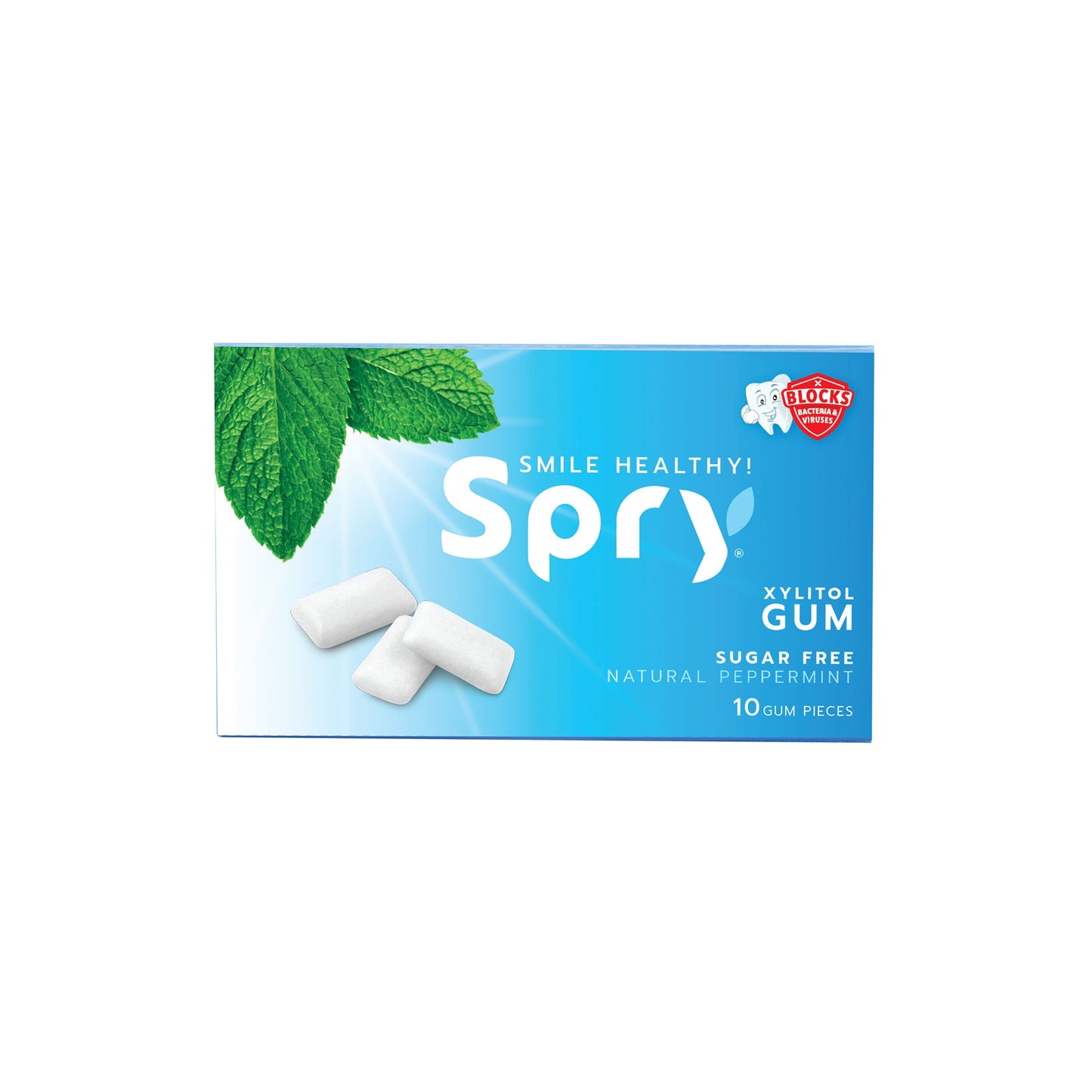 Spry Natural Peppermint Xylitol Gum blister pack