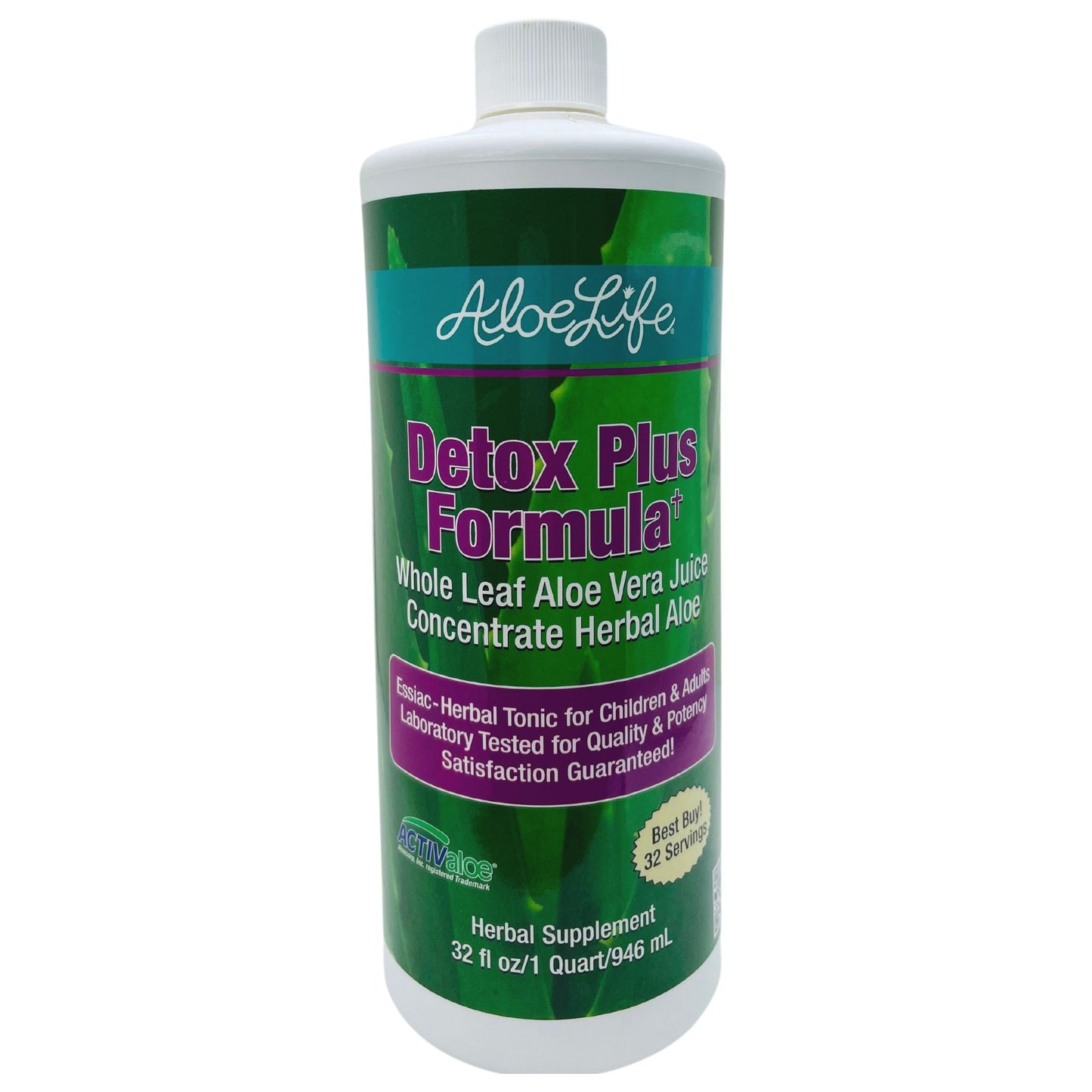 Aloe Life Detox Plus Formula 32 oz front label