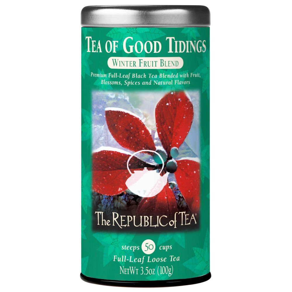 The Republic of Tea Tea of Good Tidings full-leaf black tea, 3.5 oz tin