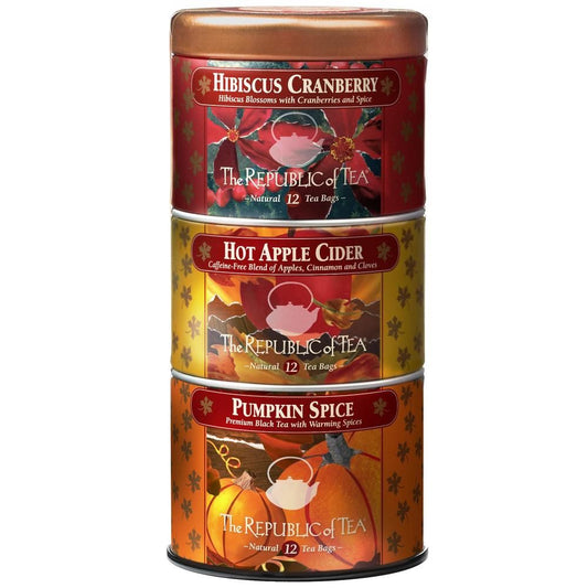 The Republic of Tea Harvest stackable tin gift set