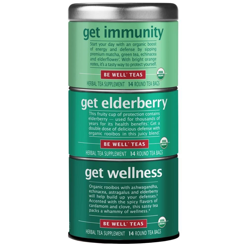 The Republic of Tea Get Wellness stackable tin gift set
