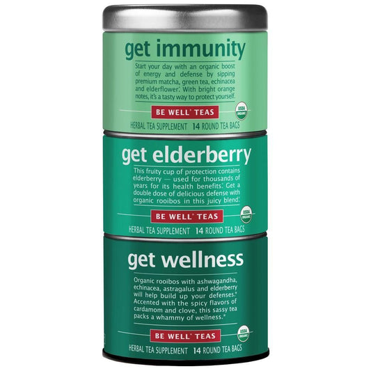 The Republic of Tea Get Wellness stackable tin gift set