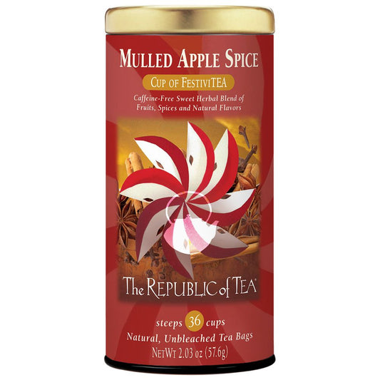 The Republic of Tea Mulled Apple Spice herbal tea, 36 tea bag tin