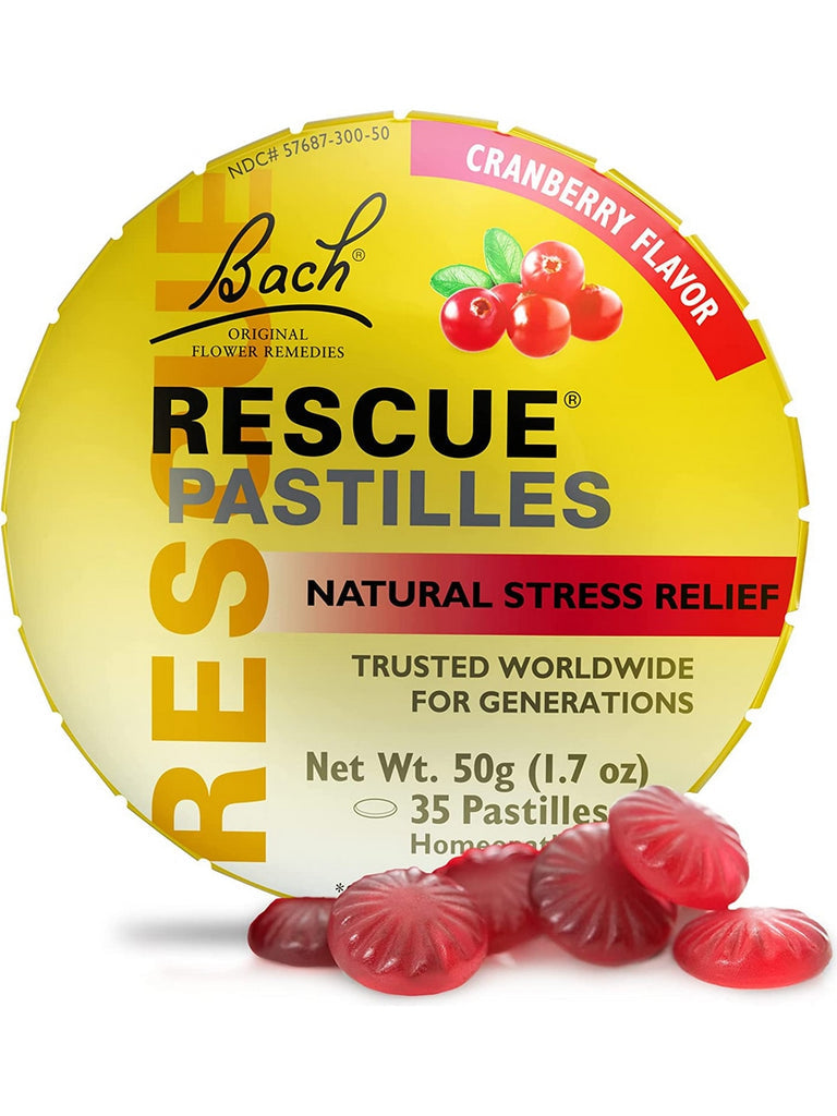 Bach RESCUE Pastilles, Cranberry flavor, 35 pastilles tin