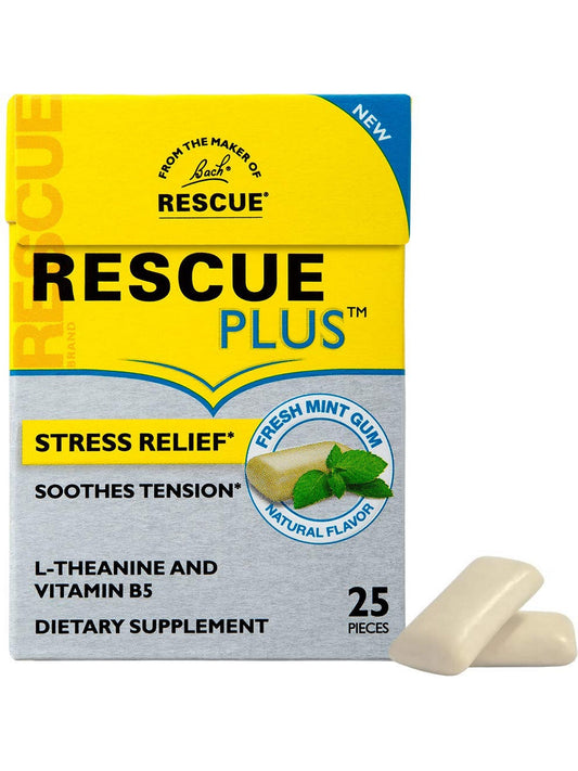 Bach RESCUE Plus Stress Relief Gum Fresh Mint 25 pieces