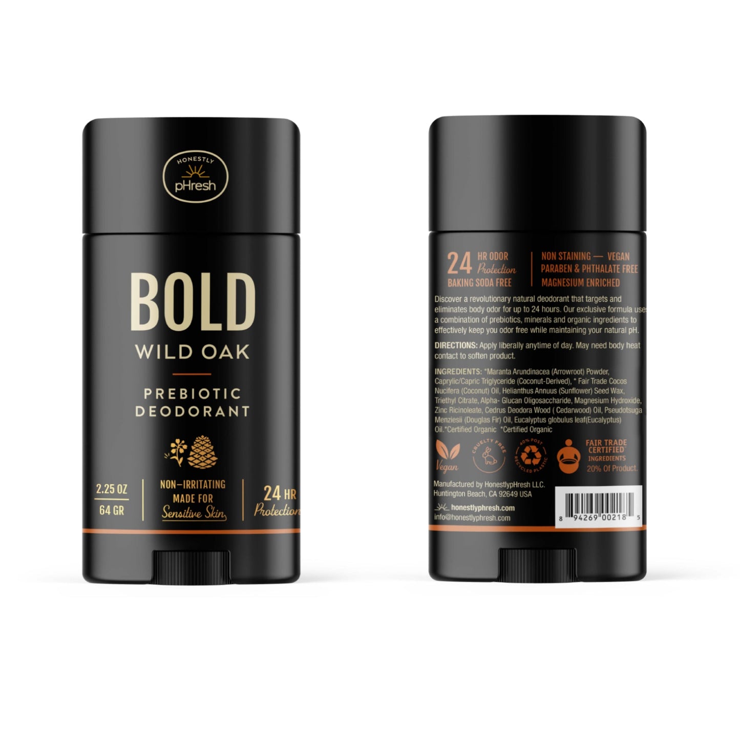 Honestly pHresh Bold Wild Oak Aluminum Free Deodorant Stick