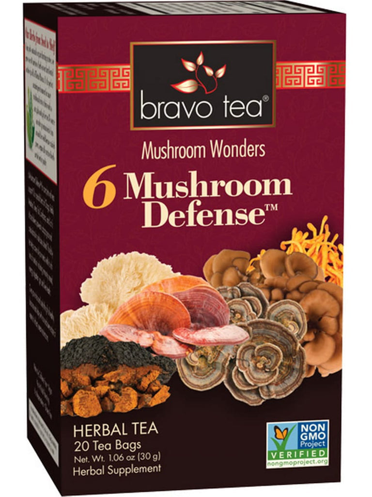 Bravo Tea Mushroom Wonder 6 Mushroom Defense herbal tea, 20 tea bags