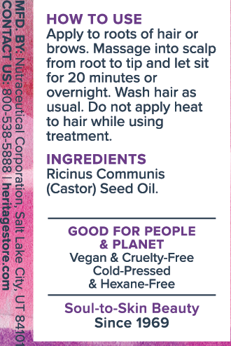 Heritage Store Castor Oil label
