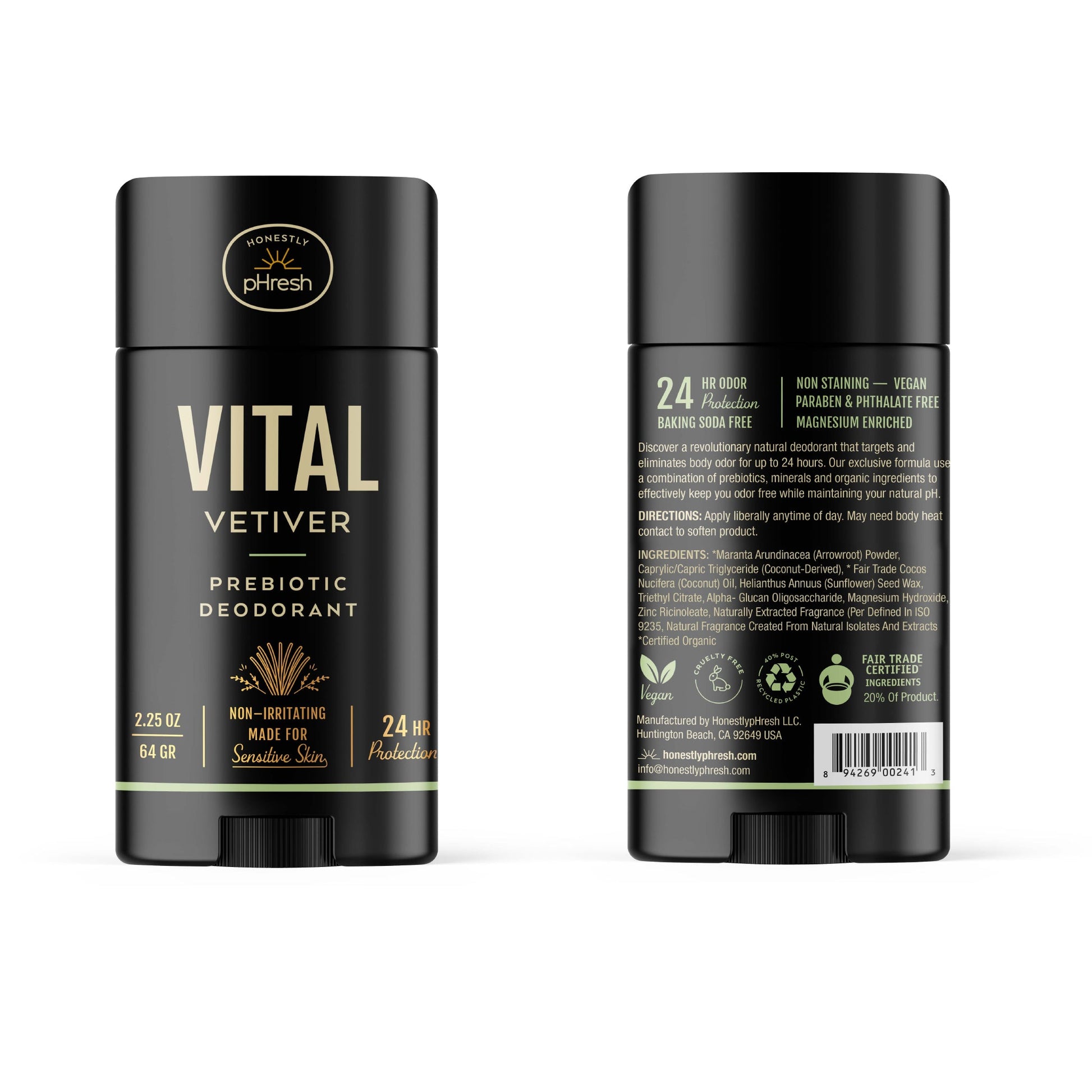 Honestly pHresh Vital Vetiver Aluminum Free Deodorant Stick